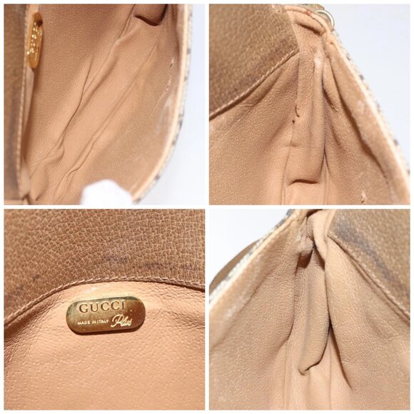 GUCCI GG Plus Supreme Shoulder Bag PVC Leather Beige Gold Auth th5906 - Picture 14 of 15